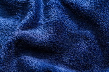 İç tasarım için arka plan olarak kaliteli mavi kumaş dokusu, dekoratif tekstil