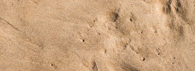 Yazın kumsalda kum, arka plan olarak doku yakın çekim.