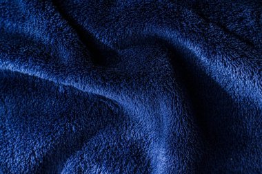 İç tasarım için arka plan olarak kaliteli mavi kumaş dokusu, dekoratif tekstil