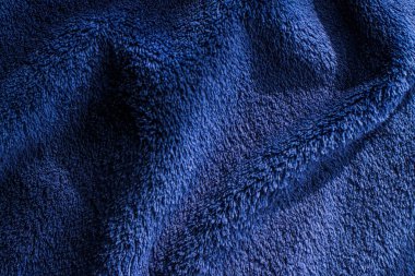 İç tasarım için arka plan olarak kaliteli mavi kumaş dokusu, dekoratif tekstil