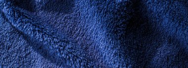 İç tasarım için arka plan olarak kaliteli mavi kumaş dokusu, dekoratif tekstil