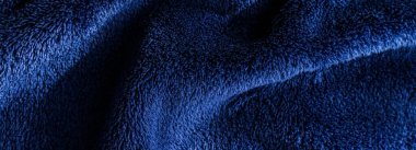 İç tasarım için arka plan olarak kaliteli mavi kumaş dokusu, dekoratif tekstil