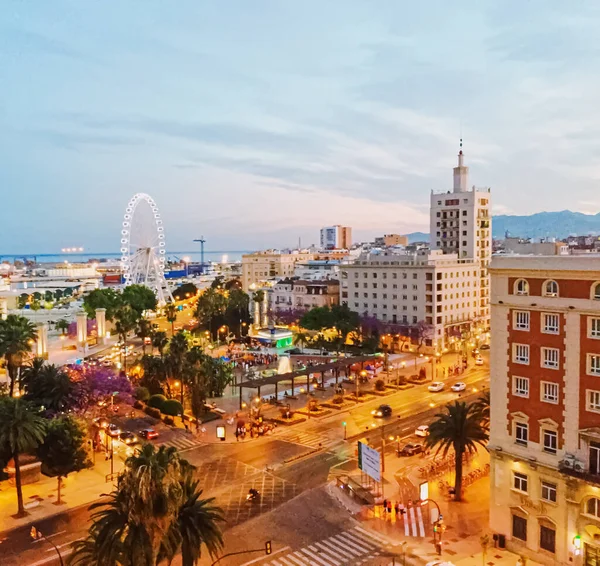 Vista aérea del Puerto de Málaga, la capital de la región de Andalucía en España —  Fotos de Stock