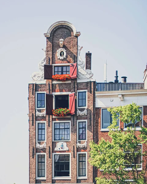 Principale rue du centre-ville d'Amsterdam aux Pays-Bas — Photo