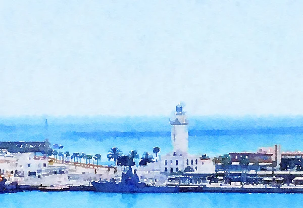 Aquarelle Art Print, Mer et Voyage Scène — Photo