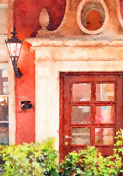 Watercolor Art Print, Travel in Europe Scene — 스톡 사진