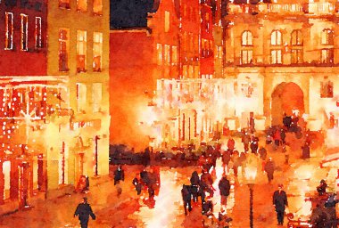 Suluboya Sanat Yazısı, Avrupa 'da Seyahat Sahnesi