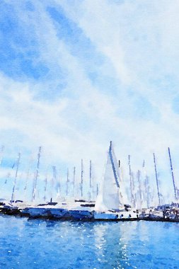 Suluboya Sanat Yazı, Yazın Denizde Yatlar