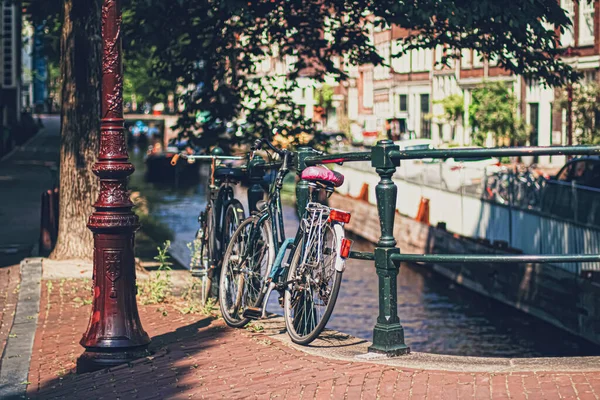 Calle principal del centro en el centro de Ámsterdam en los Países Bajos — Foto de Stock