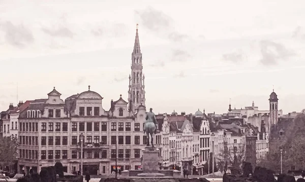 Calles de Bruselas, la capital de Bélgica, arquitectura europea y edificios históricos — Foto de Stock