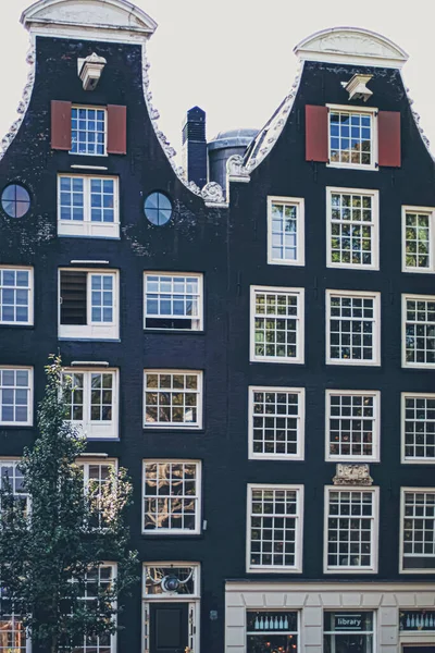 Calle principal del centro en el centro de Ámsterdam en los Países Bajos — Foto de Stock