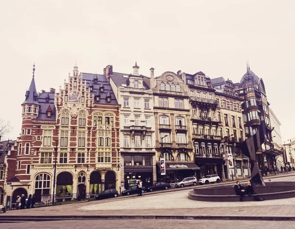 벨기에 의수 도인 브뤼셀의 거리, 유럽의 건축 및 역사적 건물 들 — 스톡 사진