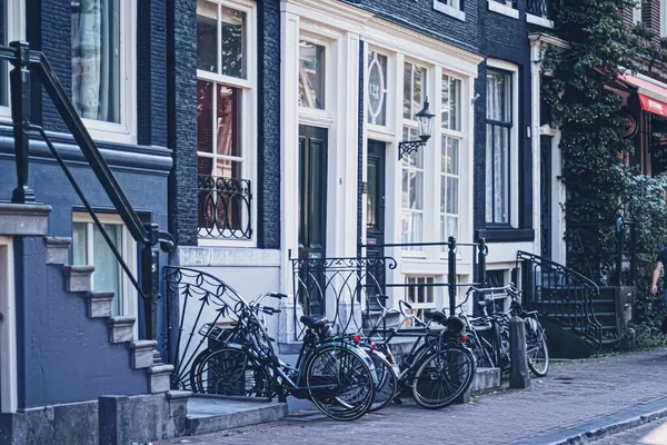 Calle principal del centro en el centro de Ámsterdam en los Países Bajos — Foto de Stock