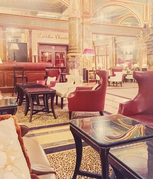 Diseño interior de lujo del Hotel Metropole de cinco estrellas en Bruselas, Bélgica —  Fotos de Stock