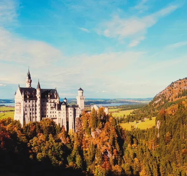 Castillo de Neuschwanstein en la región de Baviera de Alemania —  Fotos de Stock