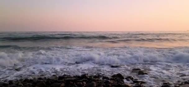 Черное Море Штормовое Вечером Мышако — стоковое видео
