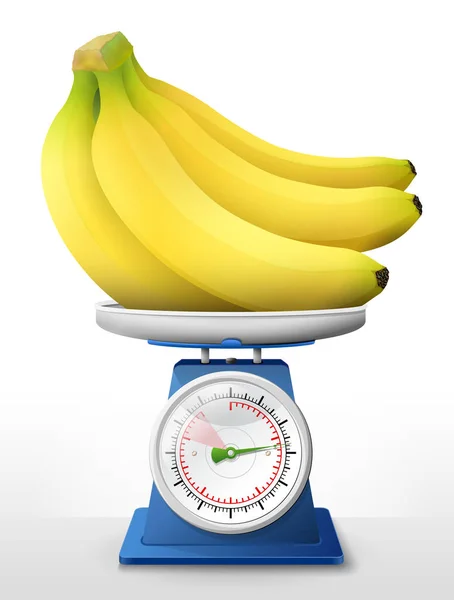 Бананові фрукти на масштабній сковороді — стоковий вектор