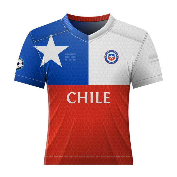Chemise de football aux couleurs du drapeau chilien — Image vectorielle