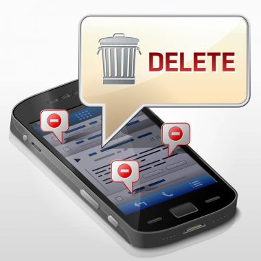 Smartphone ile mesaj kabarcık hakkında veri silmek