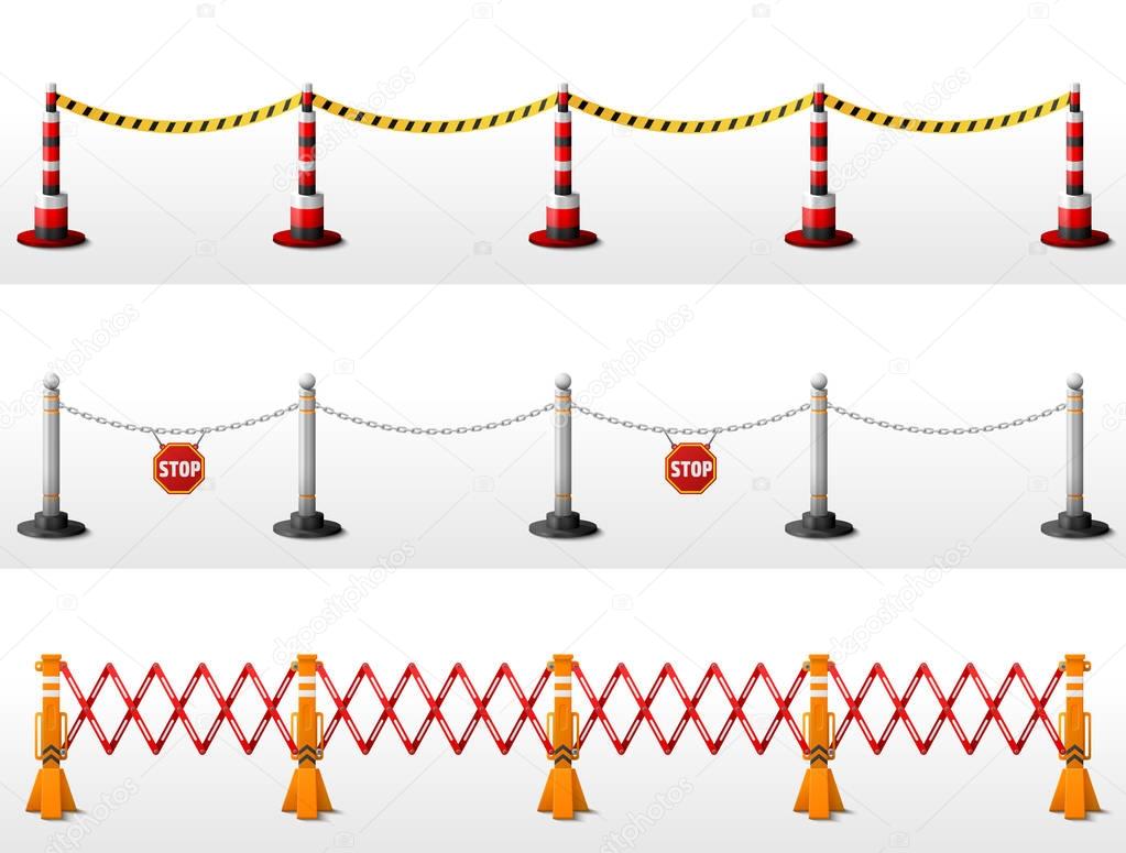 Different types of safety barriers