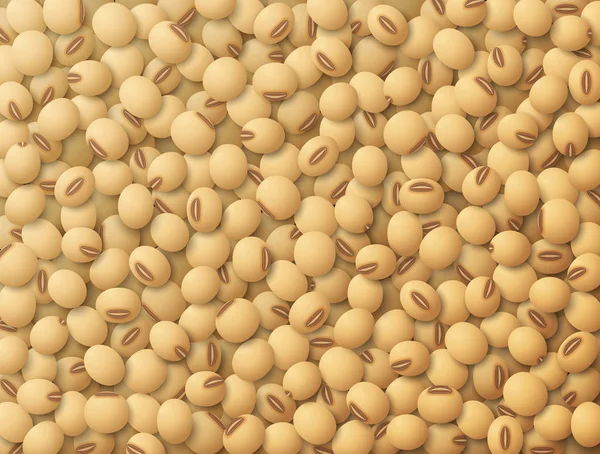 很多的原料大豆，顶视图 — 图库矢量图片