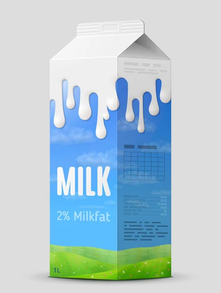Milk gable top carton close up — Stock Vector