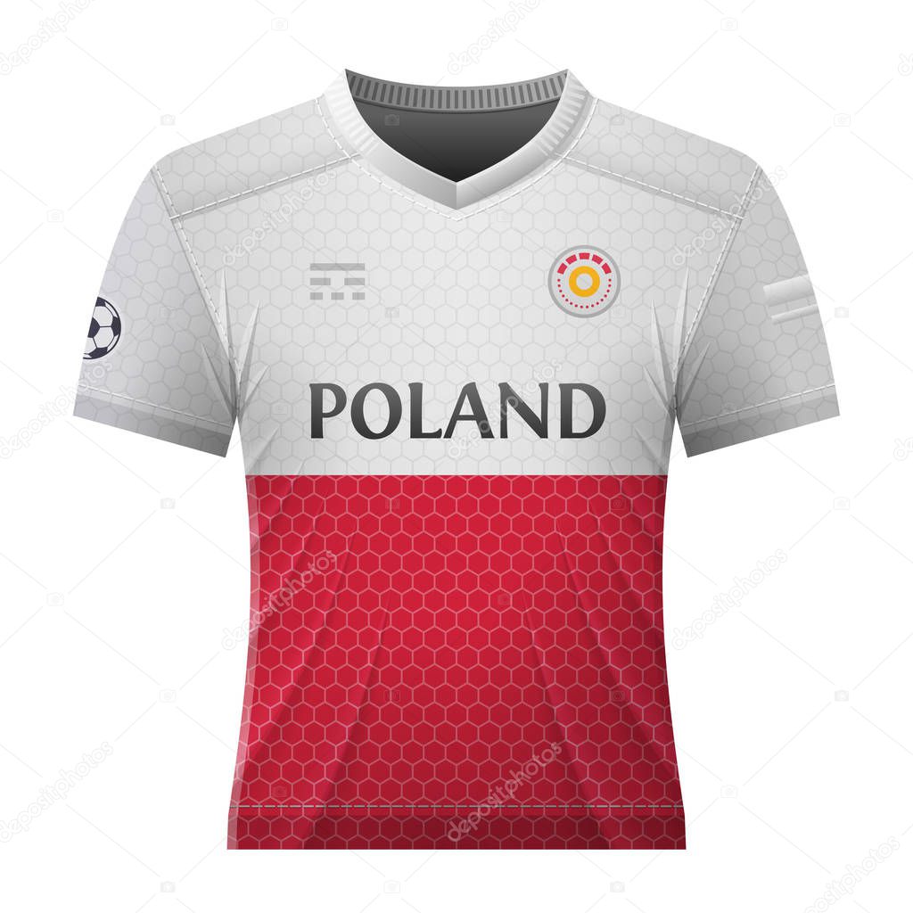 Soccer shirt in colors of polish flag