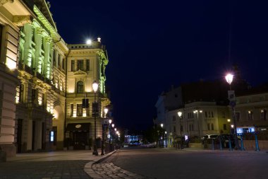 Gece şehir Vilnius.