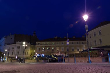 Gece şehir Vilnius.