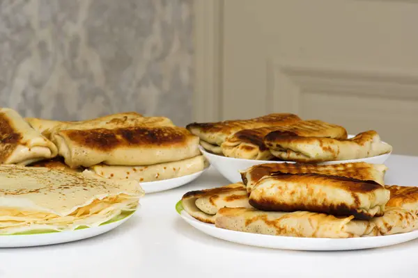 Fresh pancakes close-up — Stock Photo, Image