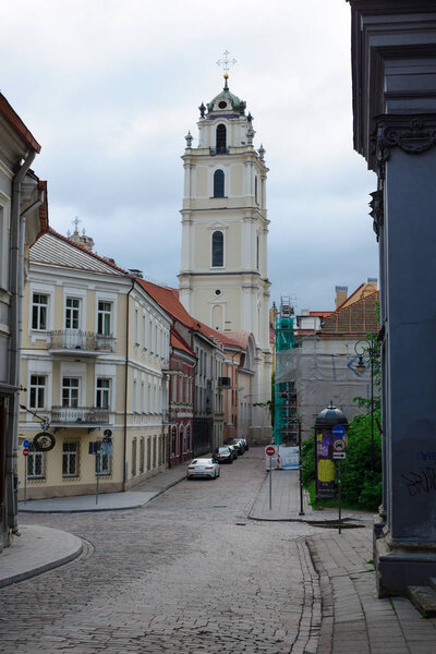 Vilnius, Lithuania - June 13, 2017: The streets and architecture of the old part of Vilnius are very popular with tourists