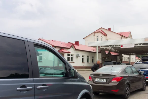 Пограничный переход Беларуси и Литвы — стоковое фото