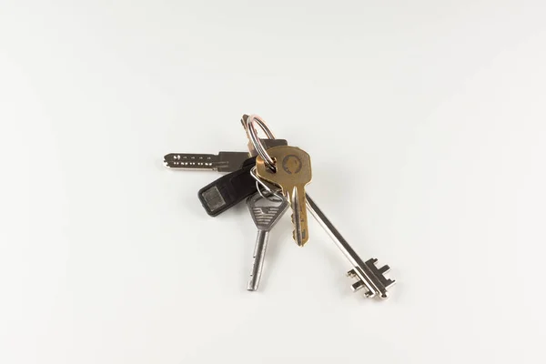 Set of keys on white background — Stock Photo, Image