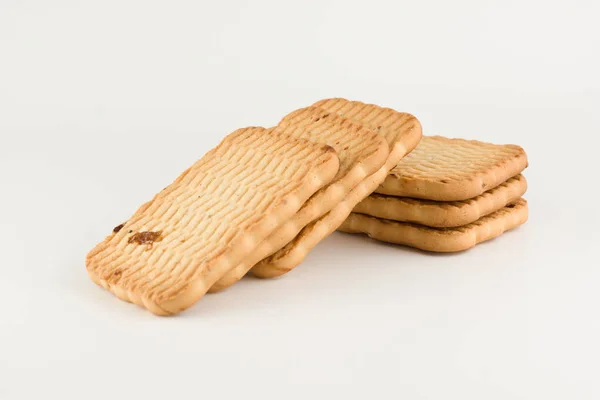 Pilha de biscoitos em um fundo branco — Fotografia de Stock