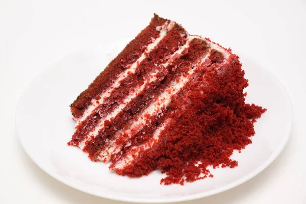 Jasně červený dort zvaný červený samet — Stock fotografie