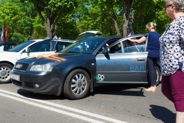 Borisov, Belarus - 09 Mayıs 2018: büyük bir bölgesel şehirde zafer gününü kutluyoruz.