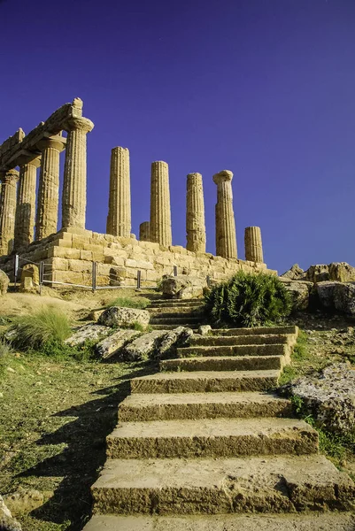 Ναός του Τζούνο στην Κοιλάδα των Ναών κοντά στο Agrigento, Σικελία — Φωτογραφία Αρχείου