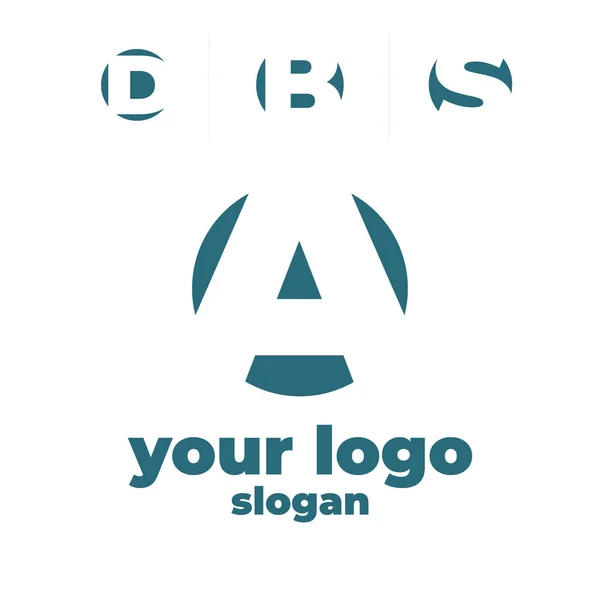 Symbolbuchstaben für das Logo. a, b, d, s — Stockvektor