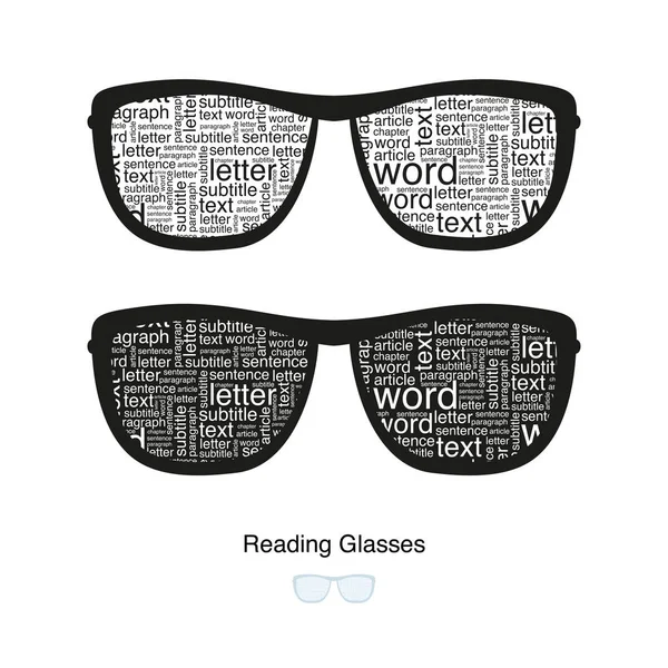 Читання окулярів. Текст всередині блоків окулярів — стоковий вектор