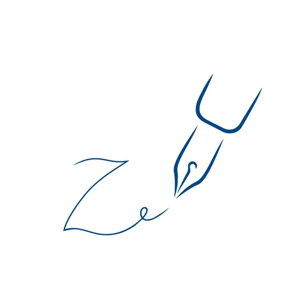 Kalem simgesi, fırça darbeleri stilinde imza. İmza Z harfi şeklinde..