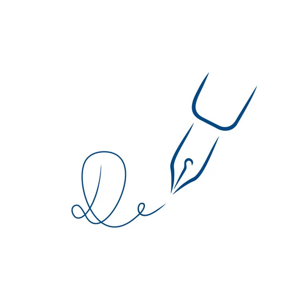 Pen Icon Signature Style Brush Strokes Signature Form Letter — Stock Vector
