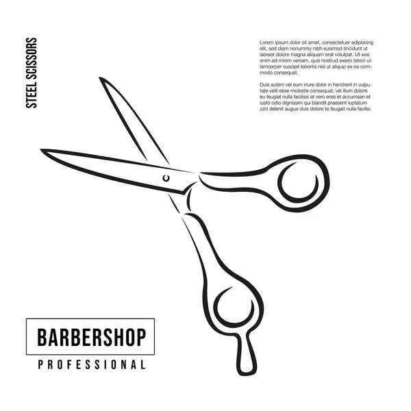 Saç kesimi için profesyonel makas. Bir kuaför için çizim..