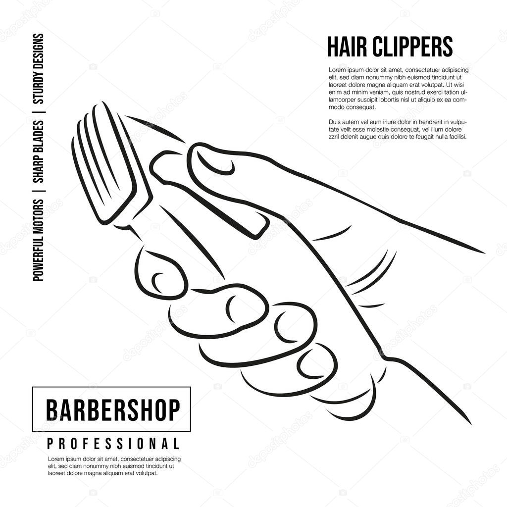 Hand Holds A Professional Hair Clipper Icon For Hairdressers Drawing For Barber Shops Premium Vector In Adobe Illustrator Ai Ai Format Encapsulated Postscript Eps Eps Format