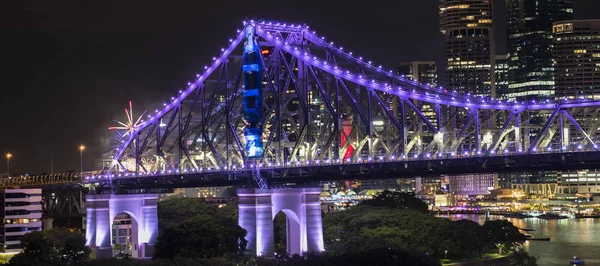 Story Bridge on New Years Eve 2016 in Brisbane — Stock Photo, Image