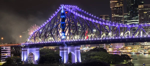 Story Bridge op New Years Eve 2016 in Brisbane — Stockfoto