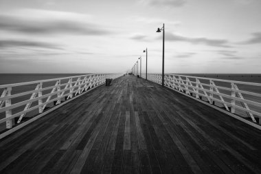 Siyah beyaz görüntü Shorncliffe Pier