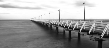 Siyah beyaz görüntü Shorncliffe Pier