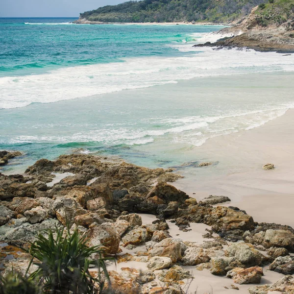North Point, Moreton Adası, tertemiz sahiliyle. 