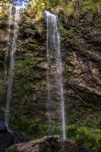 Cachoeira de Twin Falls localizada no Parque Nacional de Springbrook . — Fotografia de Stock