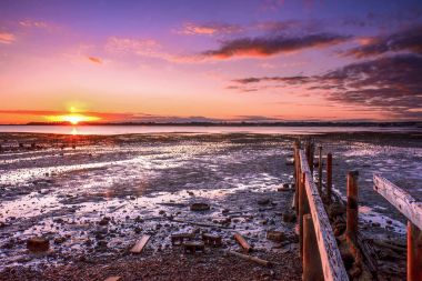 Gün batımında Cleveland İskelesi